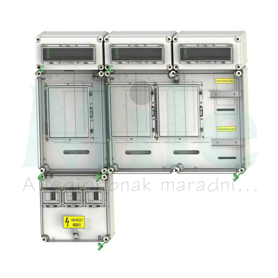 1 3F mérőszekrény 1xM63 80A 1xV32 1xH80A 3x12M légkábeles PVT 7590 Á V