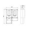 1/3F mérőszekrény 1xM80+1xH63A szabadvezetéki 1-szintes 2-mérőhely szerelőlappal HB33KH-U Hensel
