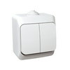CedarPlus 105 2x1P csillárkapcsoló betét komplett házban fehér falonkívüli IP44 Schneider