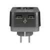 Dugalj adapter 4000W túlfeszvédett 2xUSB-A/2,4A töltő túlfeszvédett 1x2P+E/230V 1xEURO Schneider