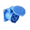 Ipari dugalj beépíthető 32A 3P 230V(50+60Hz) kék egyenes IP44 műanyag 6h-pozíció csavaros PCE