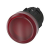 Jelzőlámpa fej műanyag d22 kerek piros lapos 1-lámpa fekete műanyag-gyűrű SIRIUS ACT SIEMENS