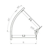 Kábeltálca 45° idom 300mm x 60mm-mag. 45° szalaghorganyzott acél RB 45 630 FS OBO-BETTERMANN