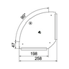 Kábeltálca irányváltó idom fedél vízszintes 90° szalaghorganyzott RBD 90 200 DD OBO-BETTERMANN