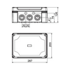 Kötődoboz falonkívüli műanyag 202mm x 286mm-hossz 126mm IP67 X25 H35 GNP5 LGR OBO-BETTERMANN