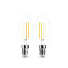 LED lámpa B35 DIM 2db gyertya filament 7W- 50W E14 750lm 827 DIM 220-240V AC 35000h 360° Modee