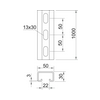 Profilsín perforált 1m C-profil 50mm x 30mm x merítetten horganyzott MS5030P1000FT OBO-BETTERMANN