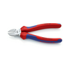 Oldalcsípő fogó 62HRC max.d3/2mm hosszított vágóél piros-kék normál 160mm KNIPEX