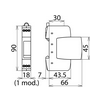 Túlfeszültség-finomvédelem 2P 48V/AC 25A 1kA(L-N) 2kA(L+N-PE) DR M 2P 60 DEHN